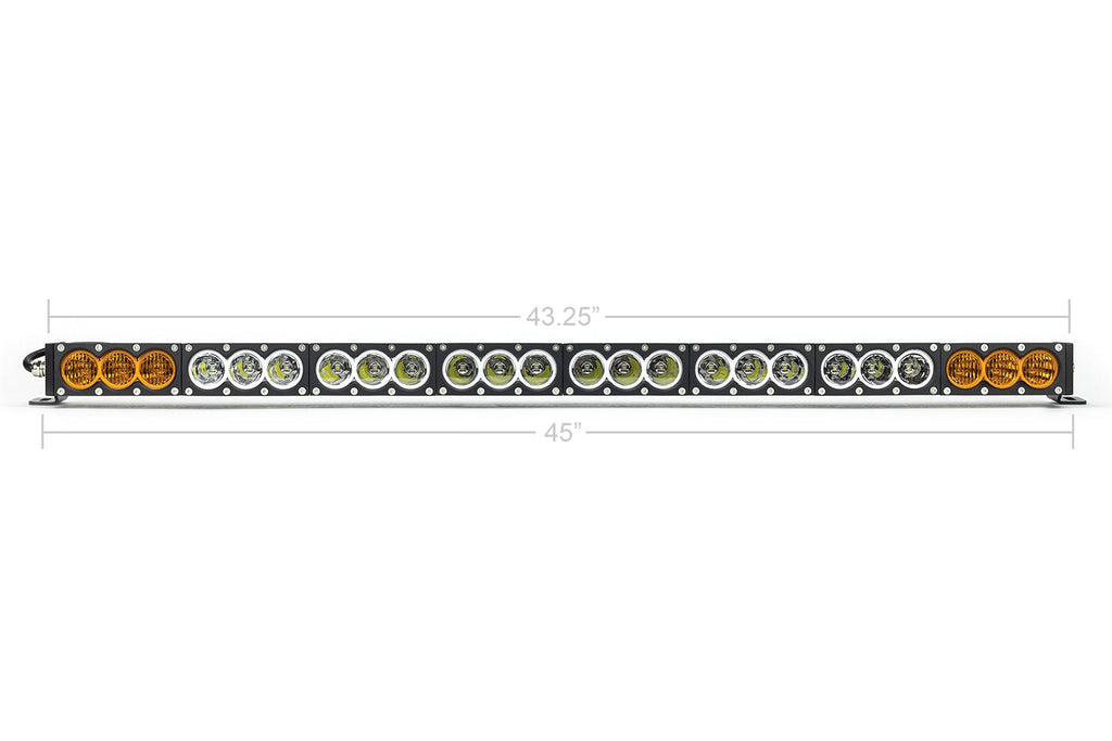 Cali Raised LED vehicle light bar with dual function amber and white