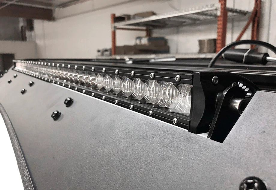 Cali Raised LED Light Bar Bracket with slim Light Bar installed