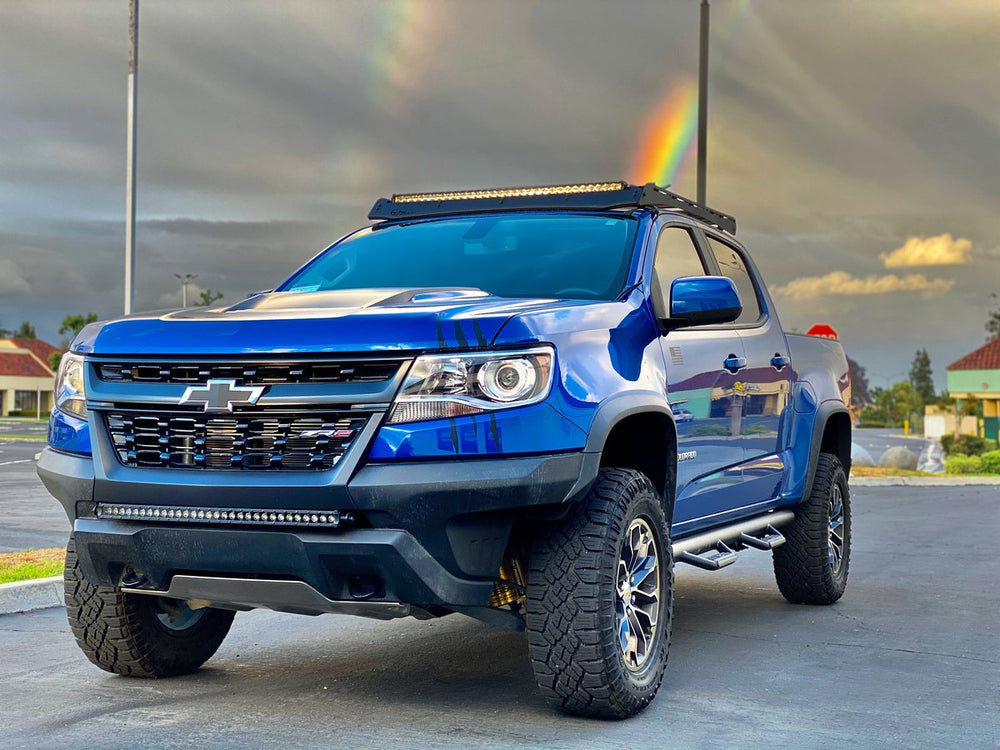 LED Light Bar Bracket installed on Prinsu Roof Rack with 42" LED Light