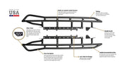 Cali Raised LED Trail Edition Rock Sliders For Toyota Tacoma 2005+