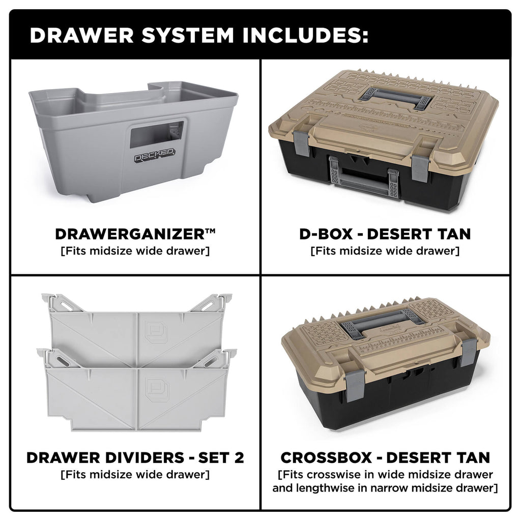Drawer Boxes and Accessories included in Decked Drawer System for Chevrolet Colorado 2015-2021