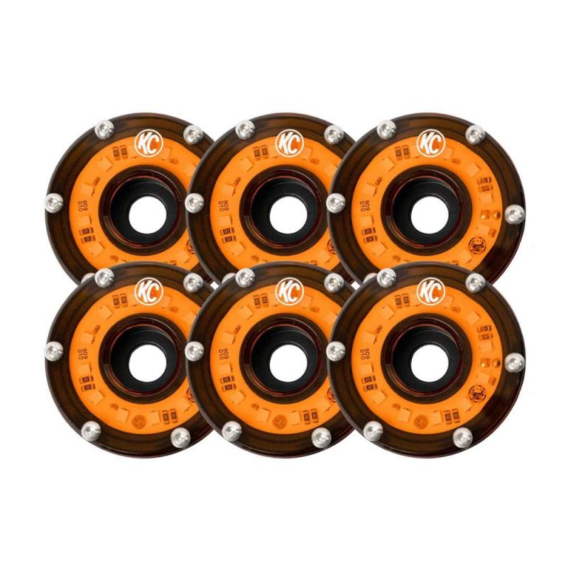 Cyclone LED - 6-light Universal Rock Light by KC Hilites Amber