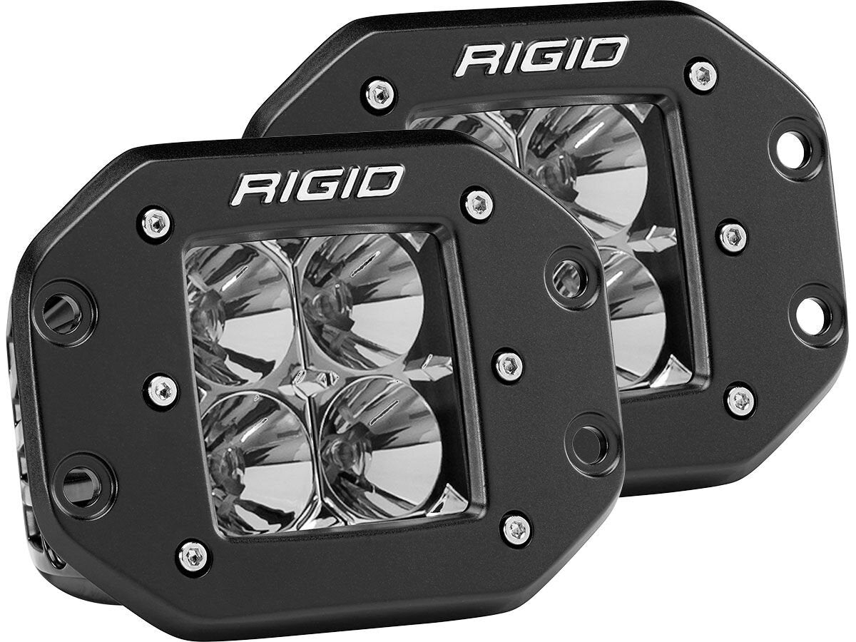 RIGID Industries D-Series Pro Flood Flush Mount Black 2 Lights