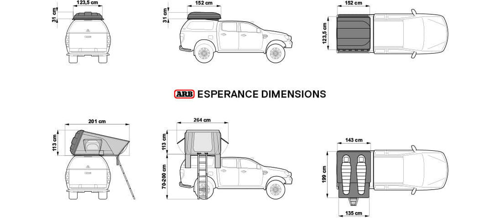 arb esperance roof tent ARB Esperance Hard Shell Roof Top Tent