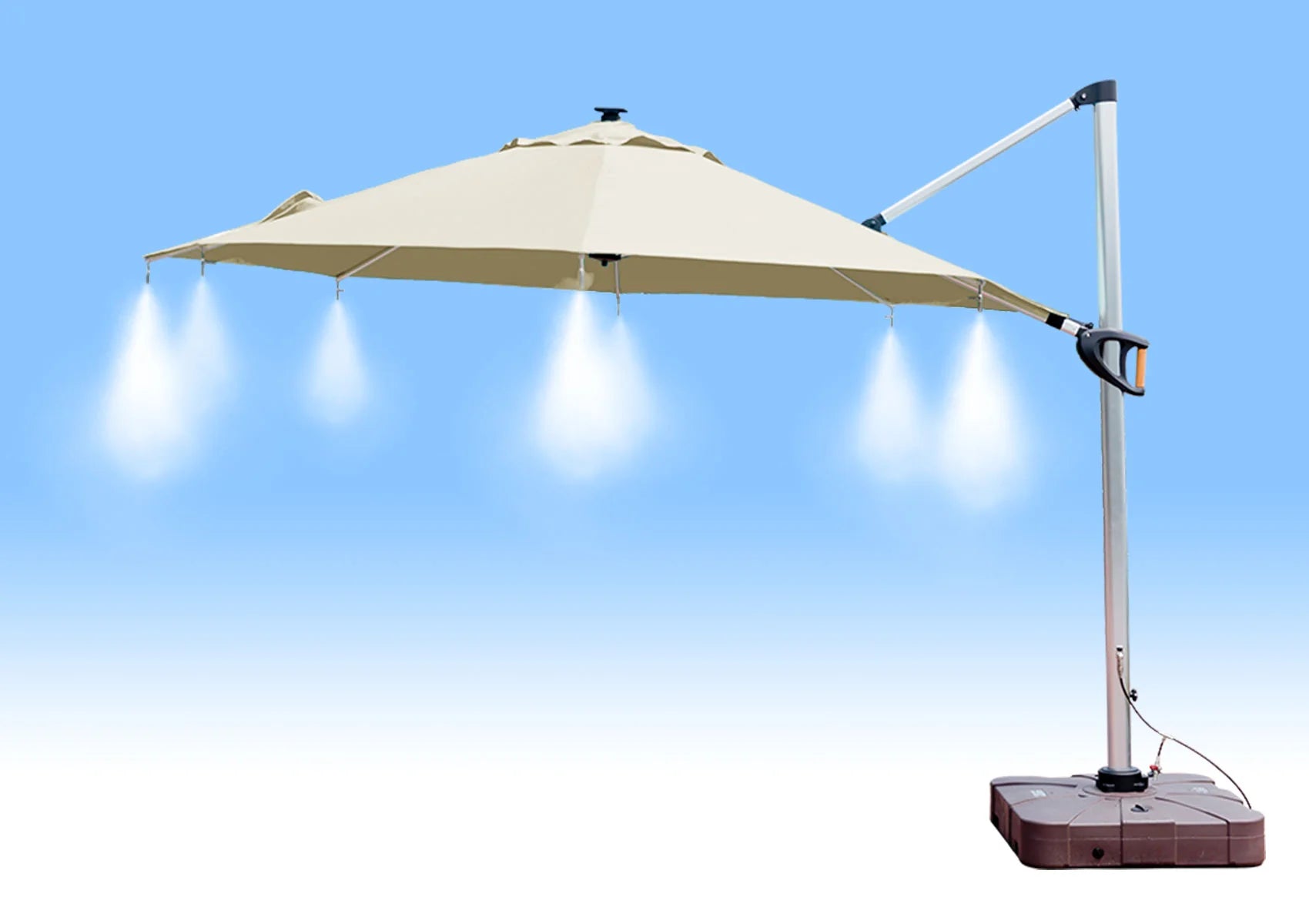 ExtremeMist 14 Nozzle High-Pressure Misting Umbrella with Pump and Stand