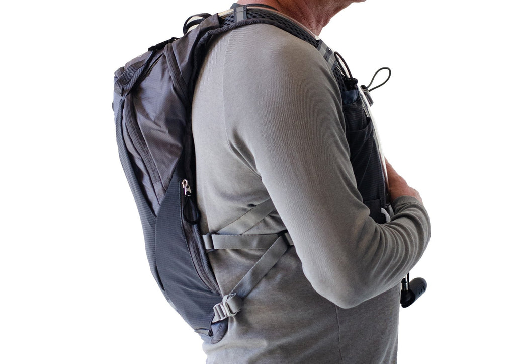 Side View Extrememist Gray Hydration Pack 2L