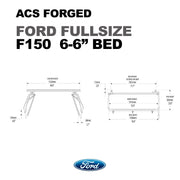dims for Leitner Designs FORGED Active Cargo System For Ford full size F150 6-6" bed