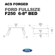 dimensions of Leitner Designs FORGED Active Cargo System For Ford full-size F250 6-8" bed