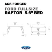 dimensions of the Leitner Active Cargo System ACS Forged For Ford Raptor Pick-Up Trucks