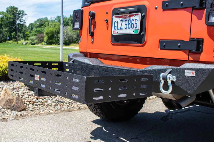 Hitch Cargo Basket Fishbone Offroad Mounted on Offroad Truck