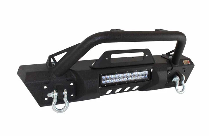 Fishbone Stubby Front Winch Bumper for Jeep Wrangler JK with LED sample and D-Rings
