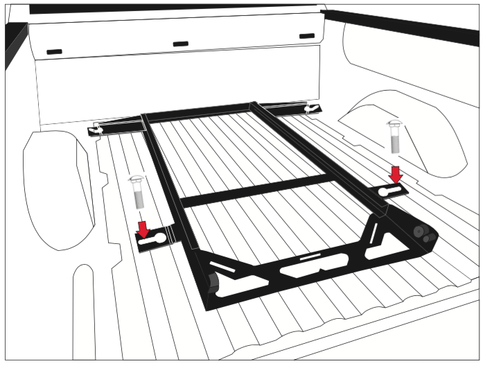 BEDSLIDE Ford F150 17-19 NO-DRILL FACTORY MOUNT INSTALL KIT