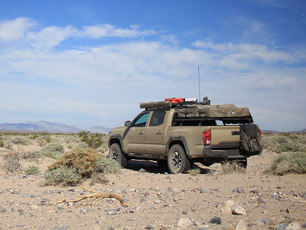 Front Runner Slimline II Load Bed Rack Kit For Toyota Tacoma (2005-Current) behind view