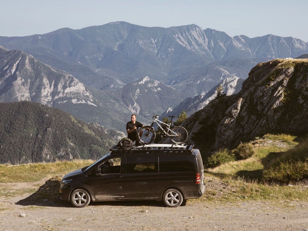 Front Runner Slimline II Roof Rack Kit For Mercedes Benz V-Class SWB 2014-Current KRMV012T With Bike