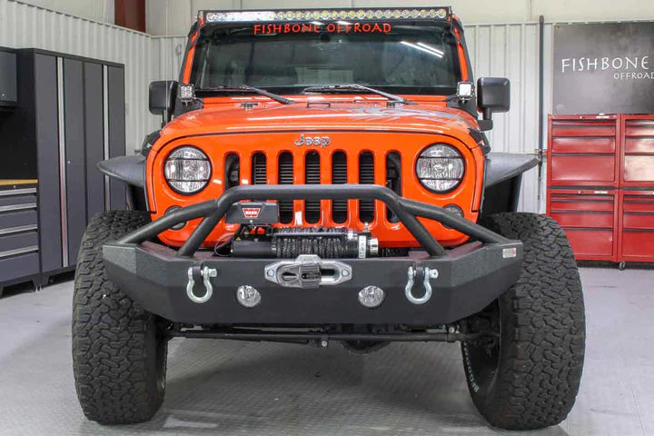 Jeep Wrangler JK Fishbone Front Full Width Winch Bumper