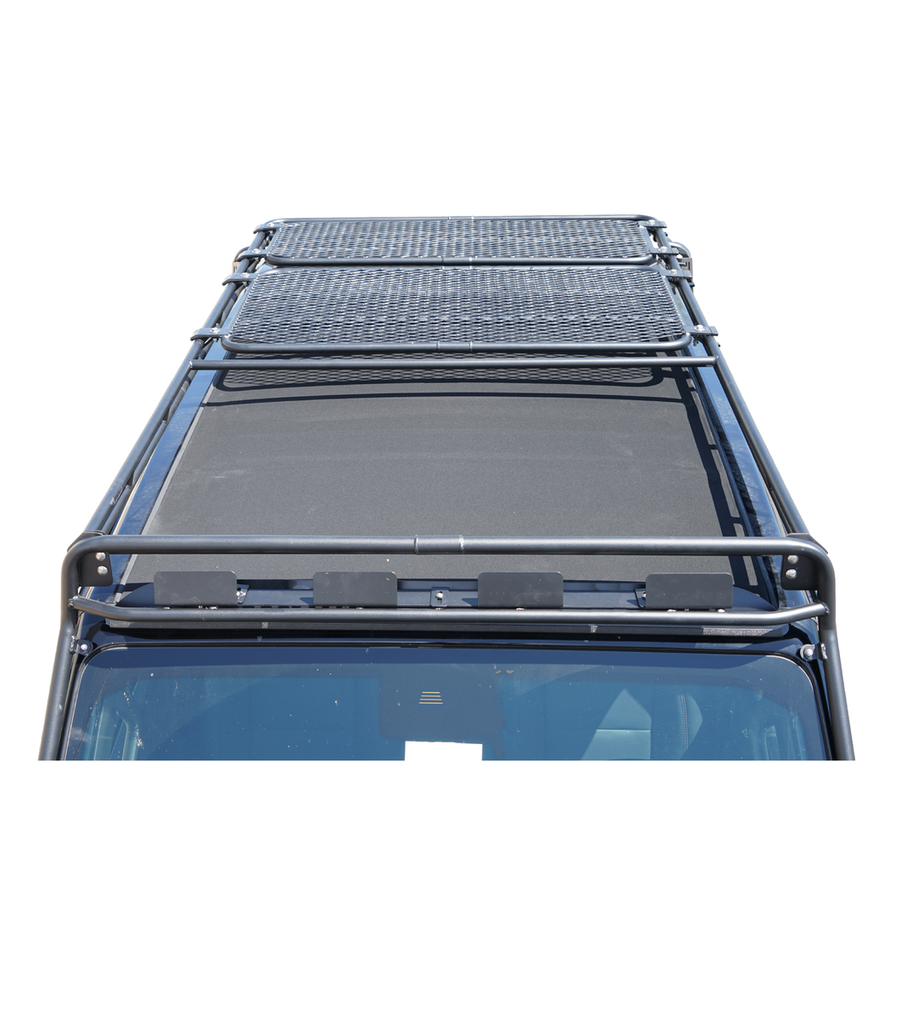 GOBI Stealth Roof Rack for JEEP JL 4Door Sky One Touch w/ 40” LED Lightbar Set Up on Top of Car Front Top View