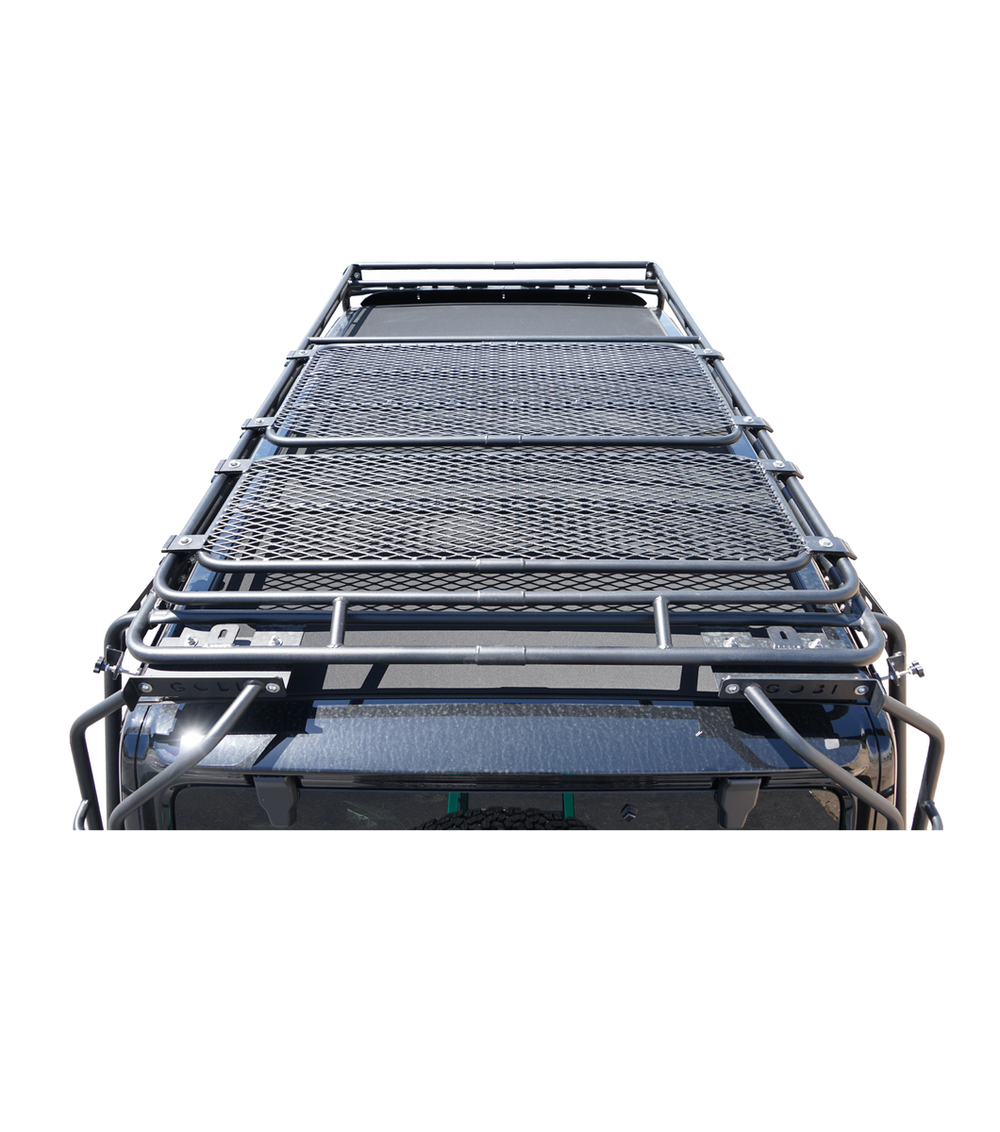 GOBI Stealth Roof Rack for JEEP JL 4Door Sky One Touch w/ 40” LED Lightbar Set Up on Top of Car Back Top View
