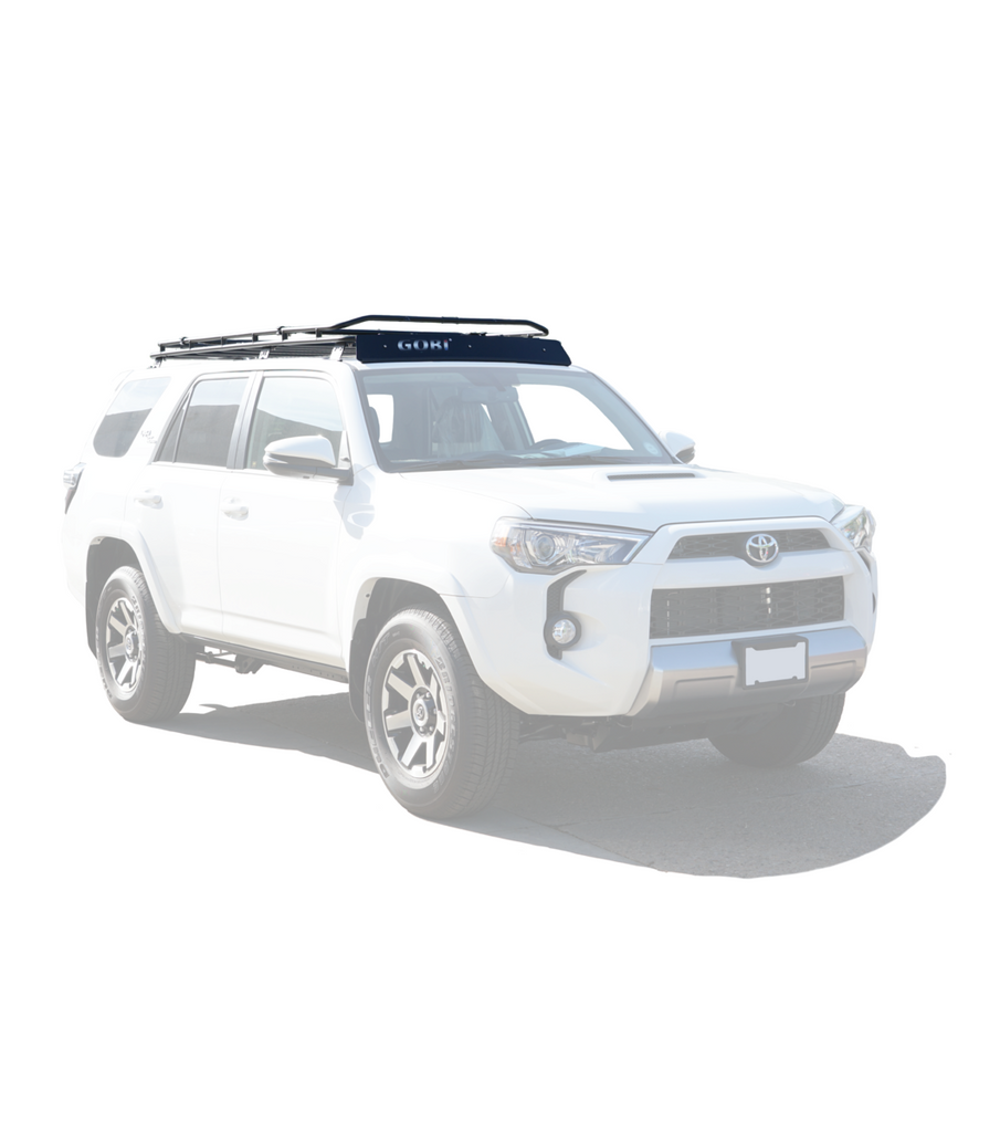 GOBI Stealth Roof Rack for TOYOTA 4Runner 5th Gen. with Sunroof 40” LED Set Up on Top of Car Left Front Side View