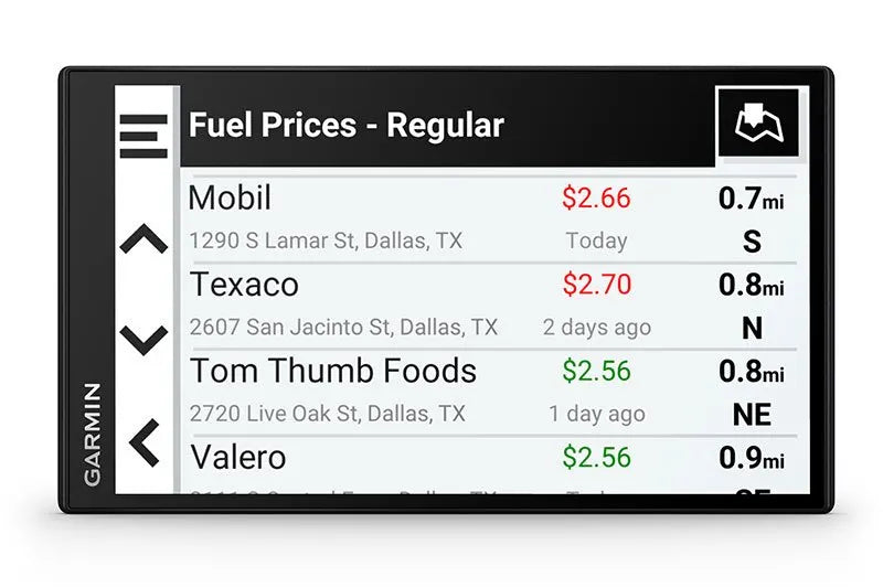 Garmin DriveSmart GPS  Fuel Prices Feature