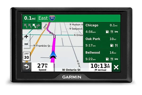 Garmin DriveSmart GPS Check Up Ahead for upcoming cities, restaurants