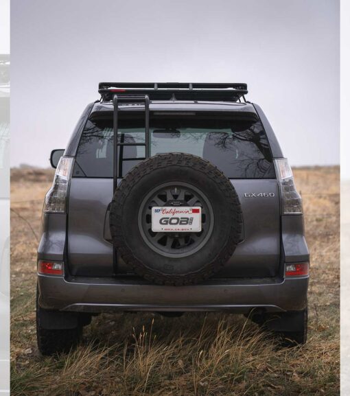 Rear view of Gobi Stealth Rack for Lexus GX460 