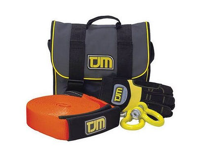 Heavy Duty Snatch Strap Kit - Includes Bag, Strap, Bow Shackles - by TJM