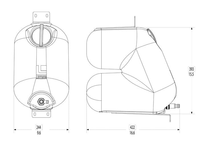 HydroPOD Shower Kit Dimensions