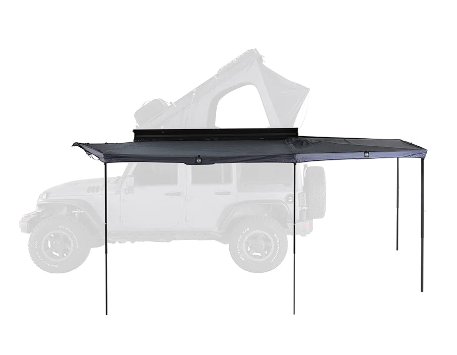 iKamper ExoShell Awning With Legs Side View Of The Car