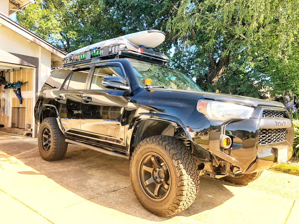 Cali Raised LED Rock Sliders 20 Degree Bolt On For Toyota 4Runner 2014-2020