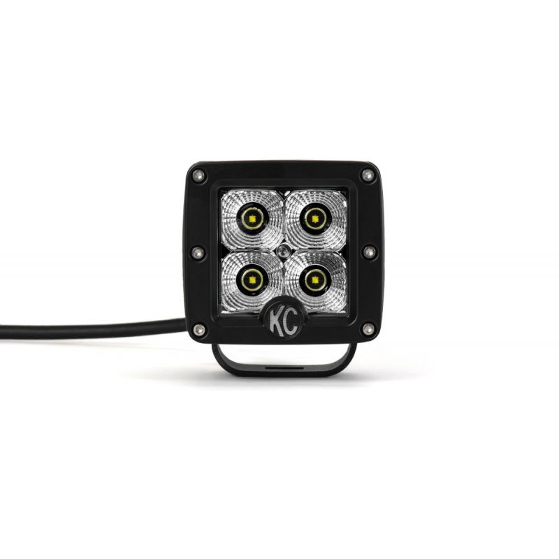 KC Hilites C-Series 3" Cube Front Facing View LED Flood Pattern 