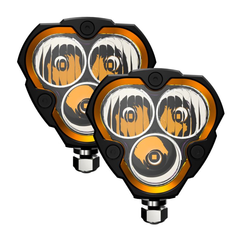 KC Hilites Flex Era 3 2-Light System 40watts Front Panel View Combo Beam LED