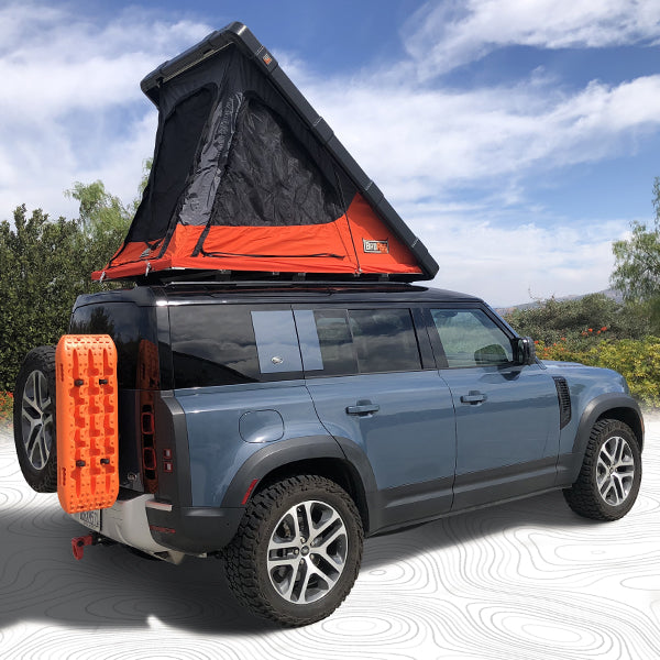 side view of the BadAss Rugged Rooftop Tent For Land Rover NEW Defender 90 & 110 2020-2022