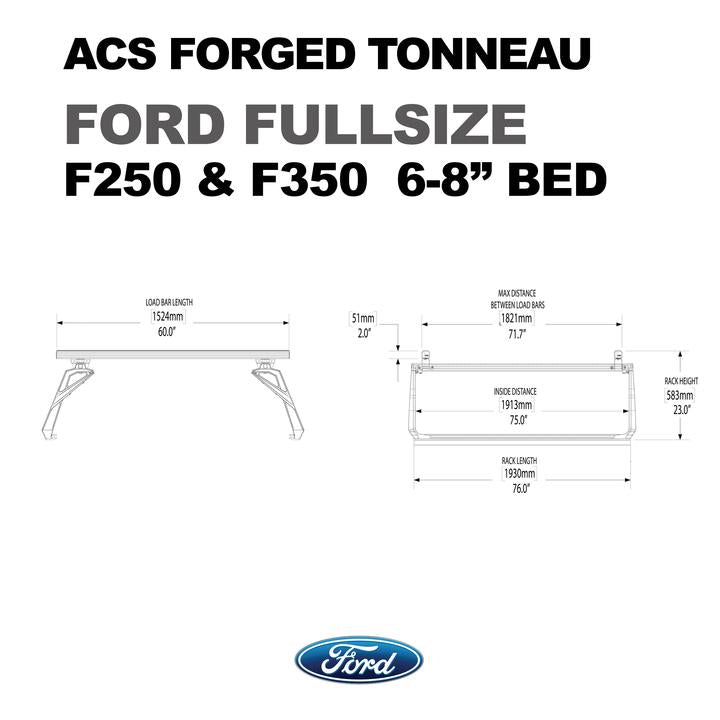 Leitner Designs ACS Forged Tonneau Rails Only For Ford F250 & F350