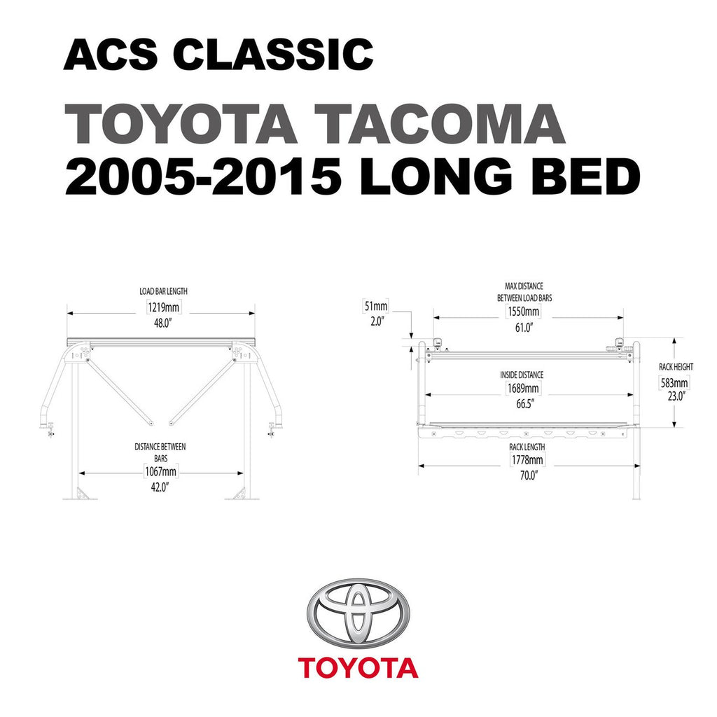 Leitner Active Cargo System ACS Classic Bed Rack For Toyota Tacoma Long Bed From 2005 To 2015