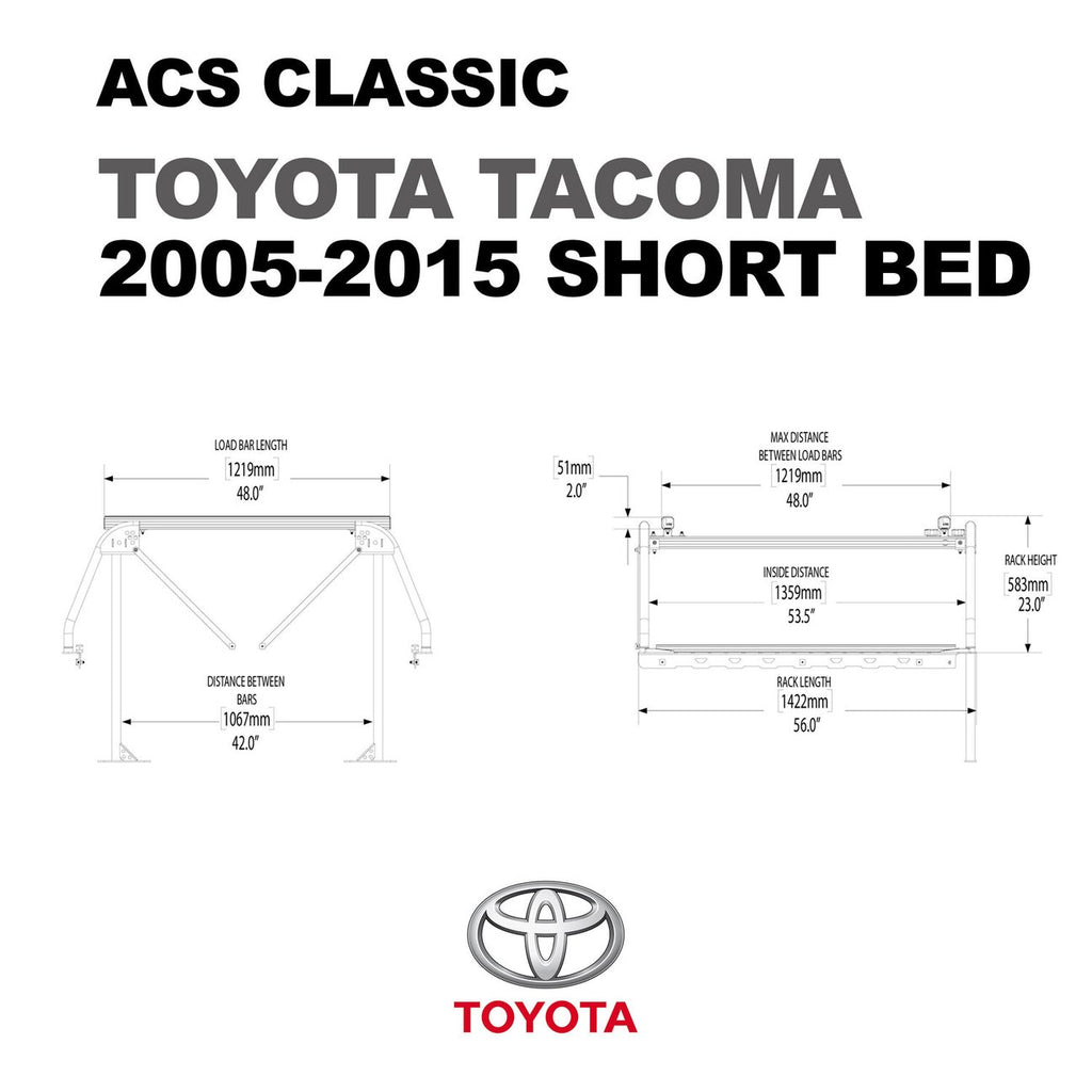 Leitner Active Cargo System ACS Classic Bed Rack For Toyota Tacoma Short Bed From 2005 to 2015