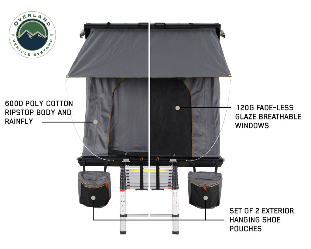 Stealth Hardshell Rooftop Tent, Aluminum, 3 Person, Black