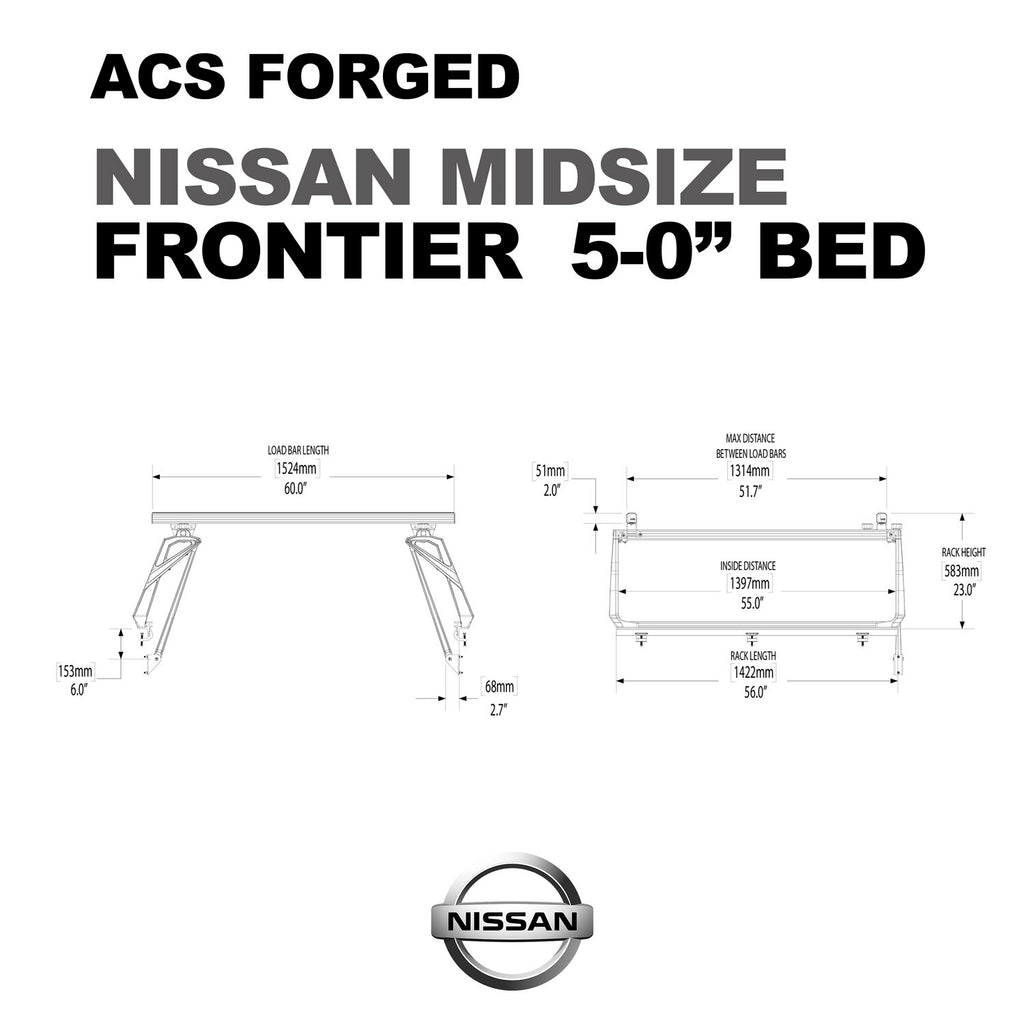 Leitner Designs FORGED Active Cargo System For Nissan frontier 5-0" bed