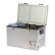 National Luna Legacy Smart Fridge/Freezer 90L Dual Control Fully Opened Lid SHowing the inside of the fridge