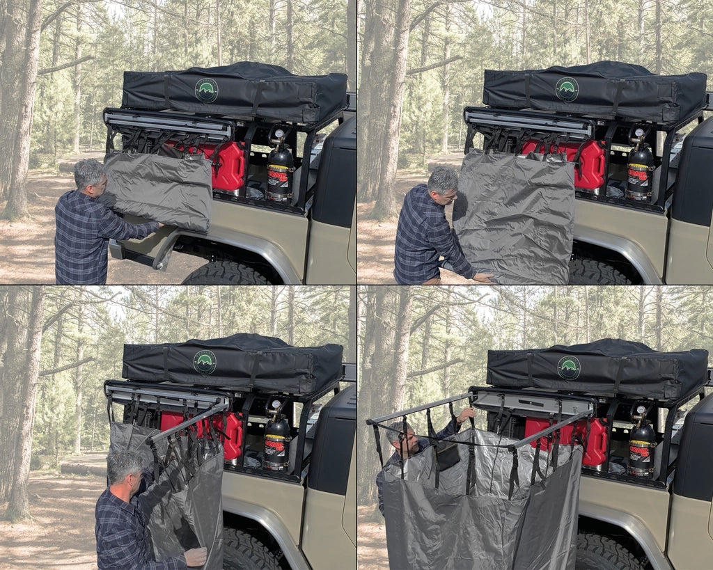 Overland Vehicle Systems Car Side Shower Room One Man Easy Setup