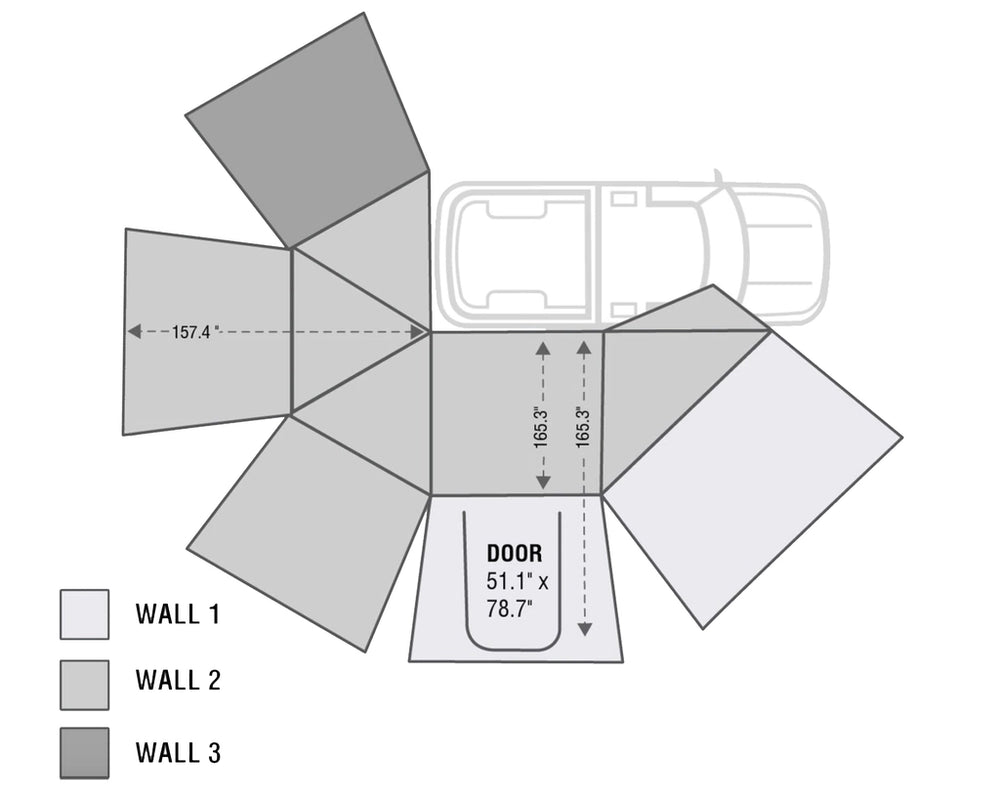 Overland Vehicle Systems Nomadic 270 Awning Side Wall Accessory