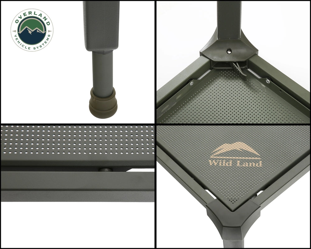 Overland Vehicles System Small Camping Table Assembly and Safety Feature