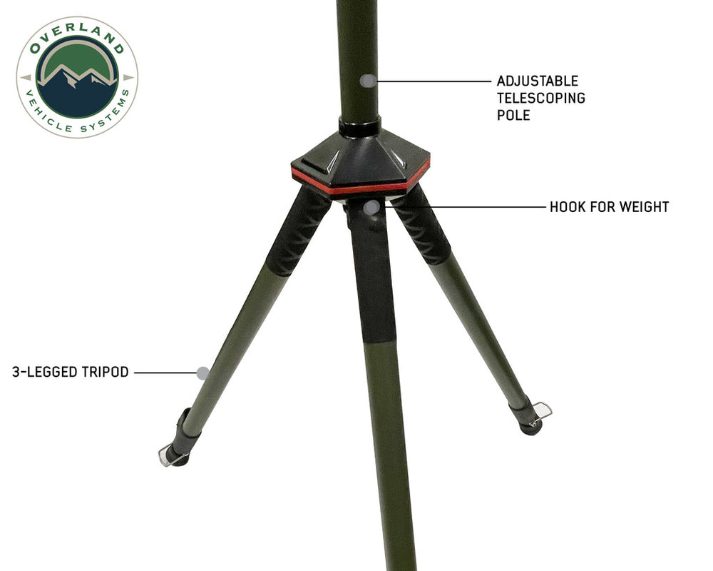 Overland Vehicle System UFO Solar LED Camplight Tripod with Telescoping Pole