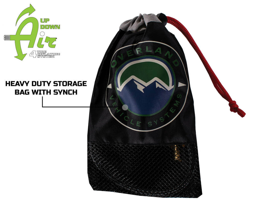 Overland Vehicle System Digital Tire Gauge with Valve Kit Organizing Bag