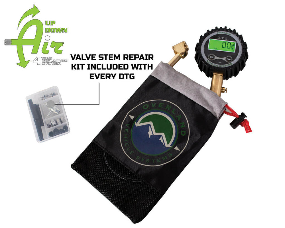Overland Vehicle System Digital Tire Gauge with Valve Kit