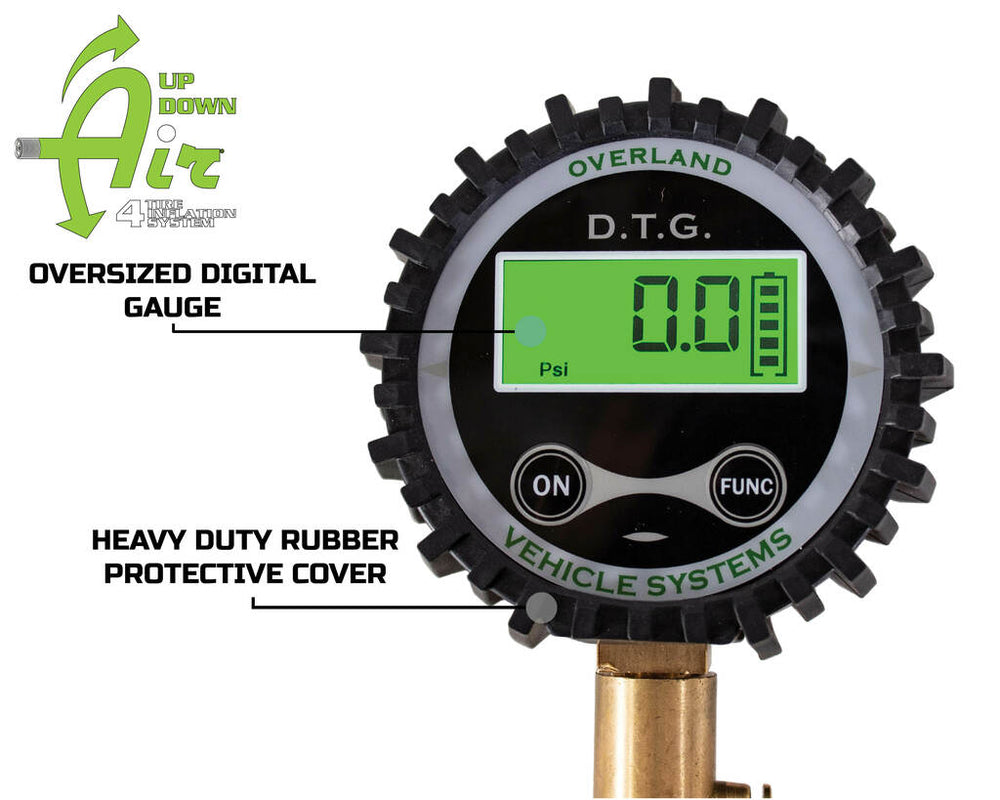 Overland Vehicle System Digital Tire Gauge with Valve Kit
