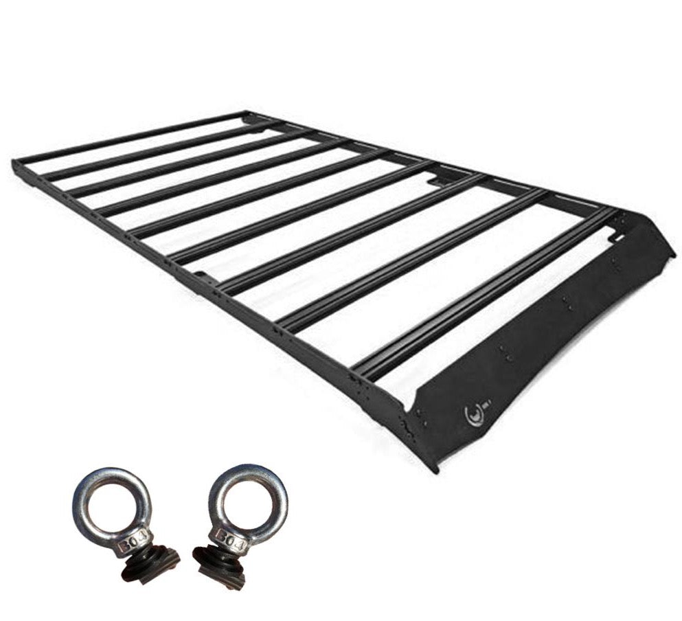 Prinsu Toyota 4Runner 5th Gen Full Roof Rack With 2 Tie Down Rings Bundle