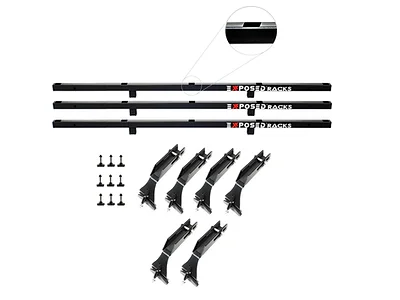 Exposed Racks 9708 Black No Drill Click In Hard Top Jeep Wrangler JKU ...