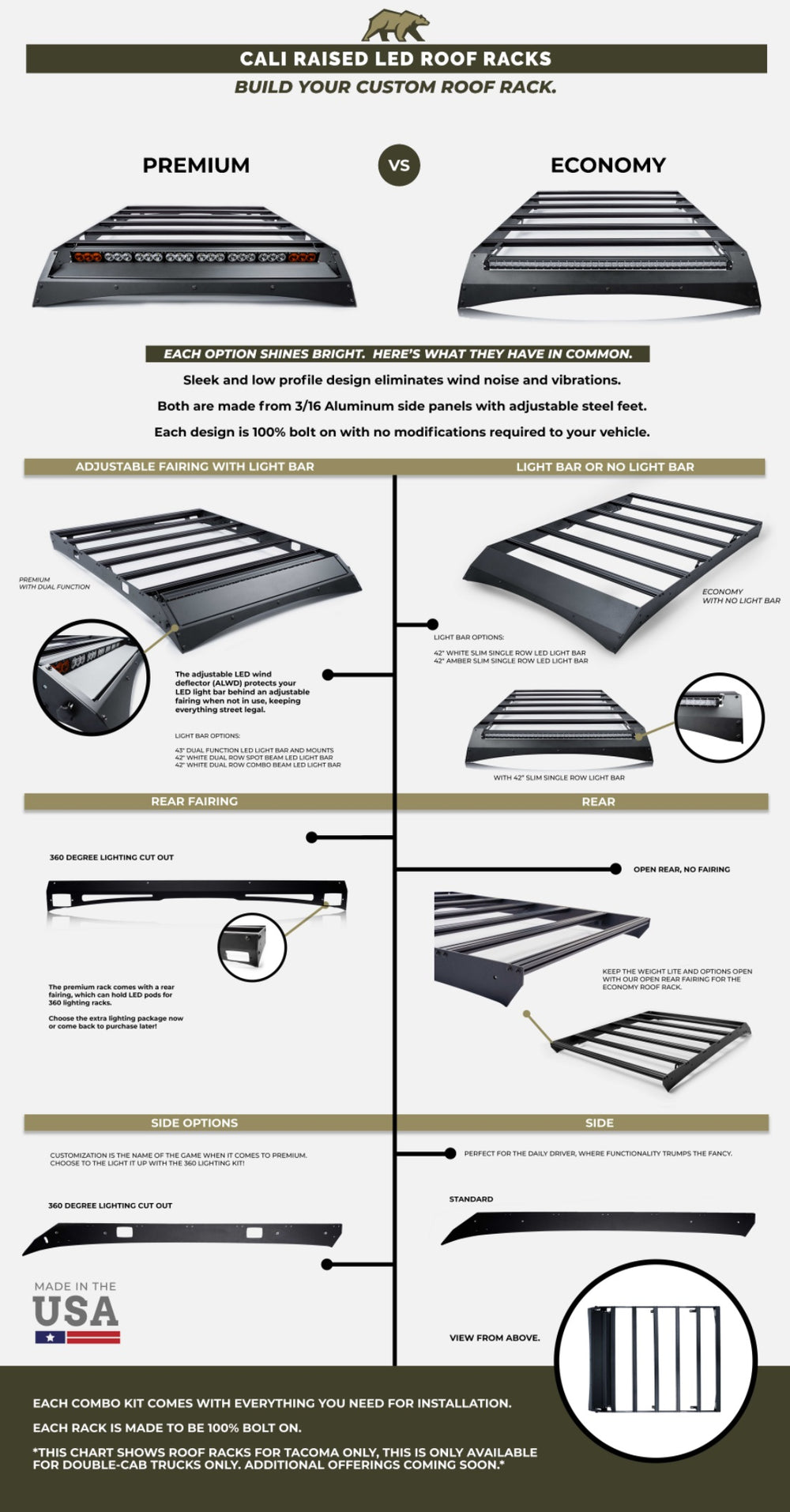 Cali Raised LED Economy Roof Rack For Toyota 4Runner 2010+