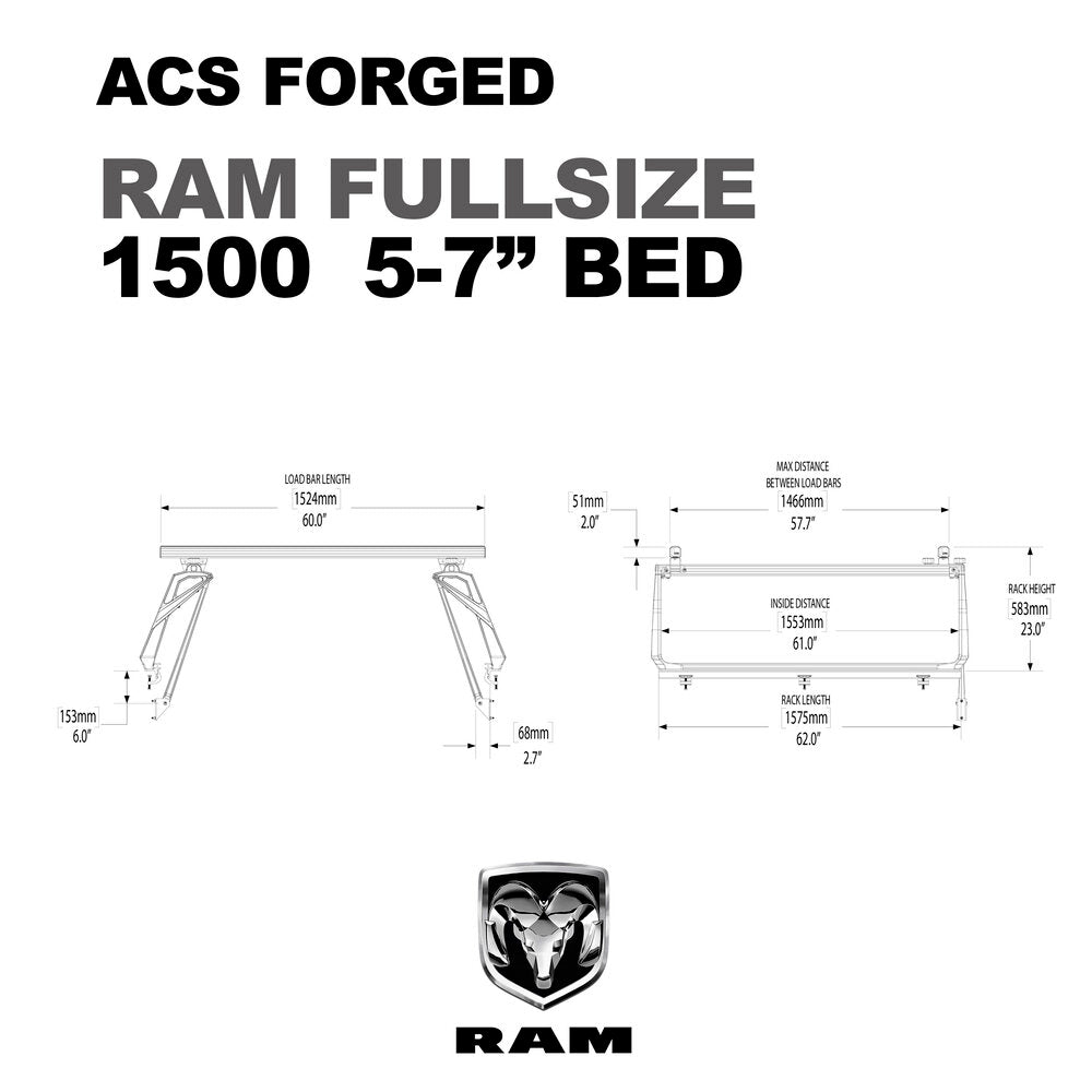 Leitner Designs FORGED Active Cargo System For Dodge Ram 1500 5-7" bed