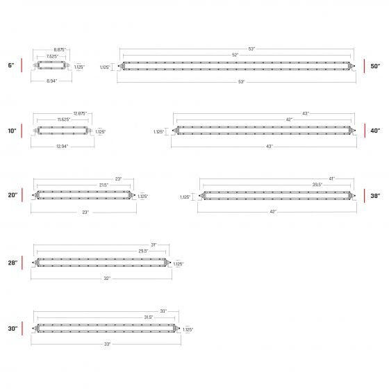 SR-Series Pro 30" Spot/Flood Combo Dimensions